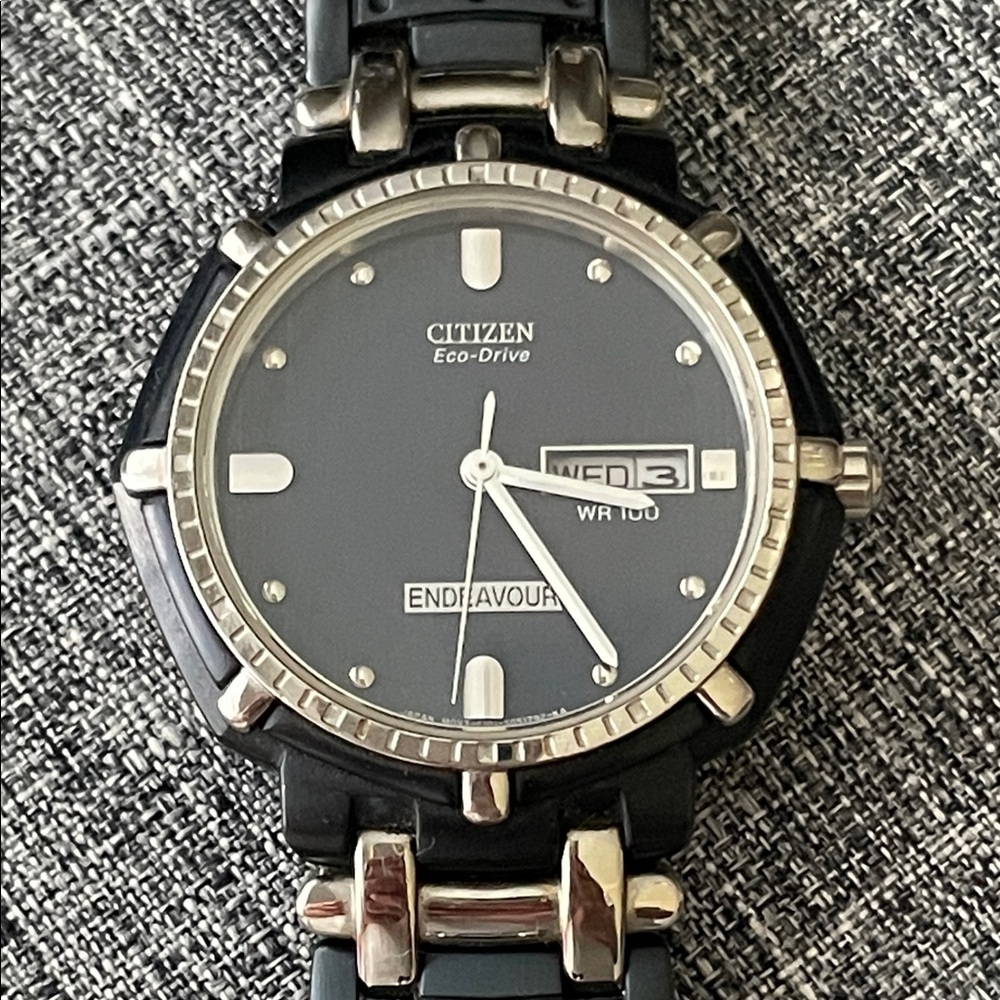Citizen Eco-Drive Endeavour Black and Silver Men's Watch